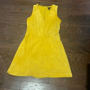 Leather yellow dress